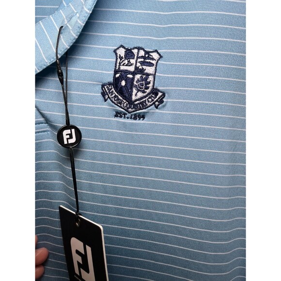 FootJoy FJ Prodry Stretch Shirt Men XL Stripe  Polo Reef‎ Blue & white - Picture 8 of 15